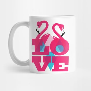 Birds - Pink Flamingos in Love Mug